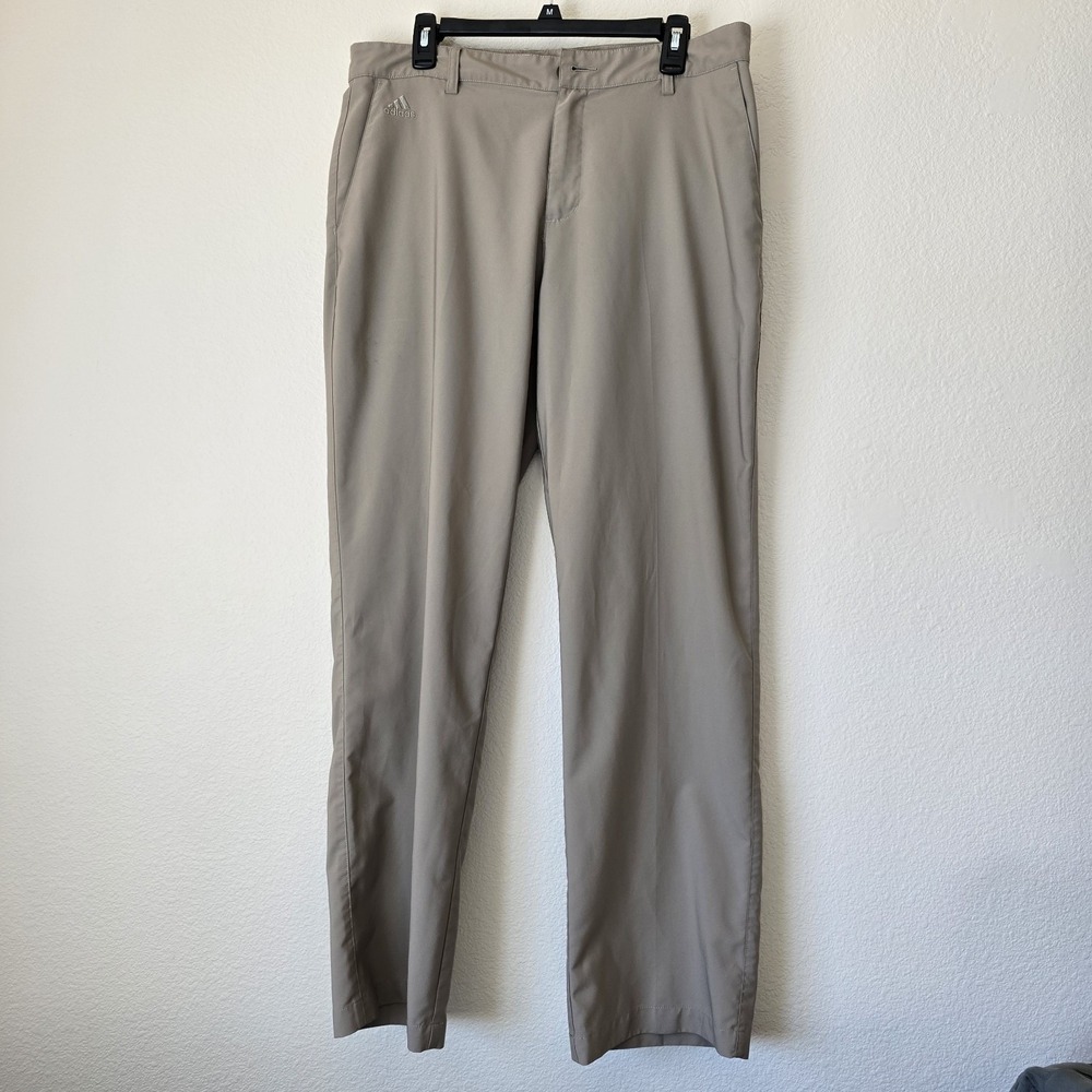 Adidas Men ClimaLite Tan Performance Golf Pants 34x32 Stretch Athleisure Outdoor